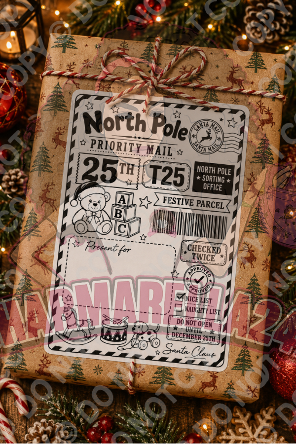 Personalised Christmas Festive 4x6 Parcel Labels – Pack of 10