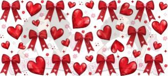Red Hearts & Red Bows 16oz UVDTF Wrap