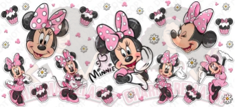Mini Pink Bow Faces 16oz UVDTF Wrap