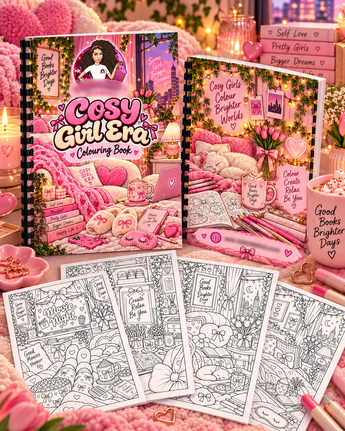 Cosy Girl Era A4 Colouring Book