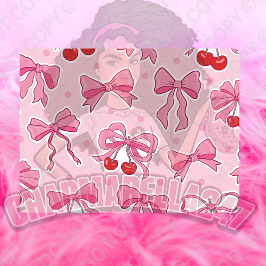 Bigger Pink Bows & Cherries Chopping Board