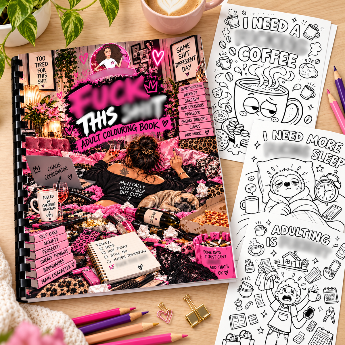 Funny Adult Chaos Sweary A4 Colouring Book