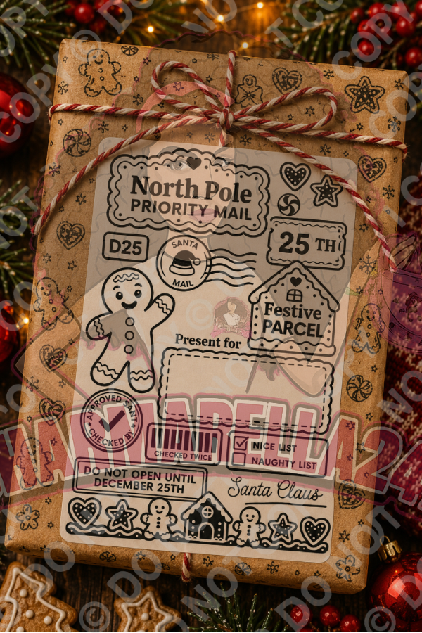 Personalised Christmas Festive 4x6 Parcel Labels – Pack of 10