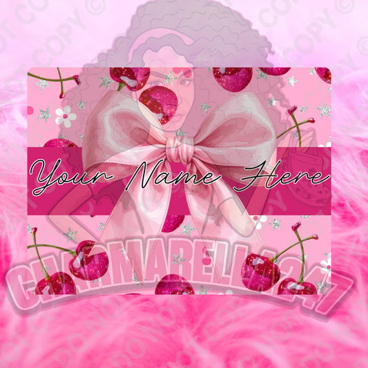 Pink Girly Cherries & Bow Chopping Board