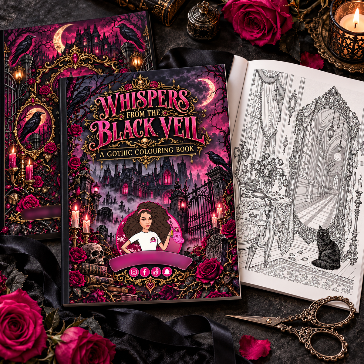 Whispers From The Black Veil Gothic A4 Colouring Book