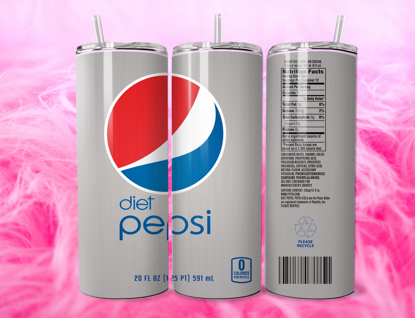 READY TO PRESS 20oz TUMBLER WRAP PRINT FIZZY SODA DRINKS