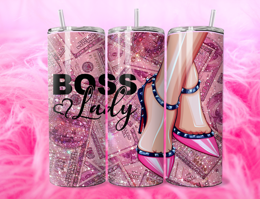 READY TO PRESS 20oz TUMBLER WRAP PRINT BOSS LADY