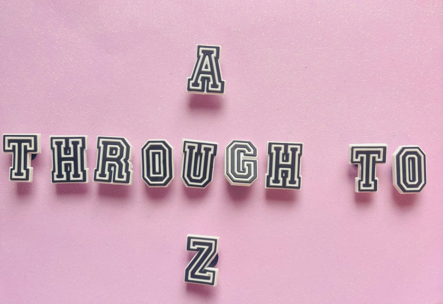 Black & White Alphabet PVC Charms