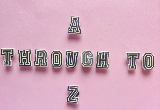 Black & White Alphabet PVC Charms