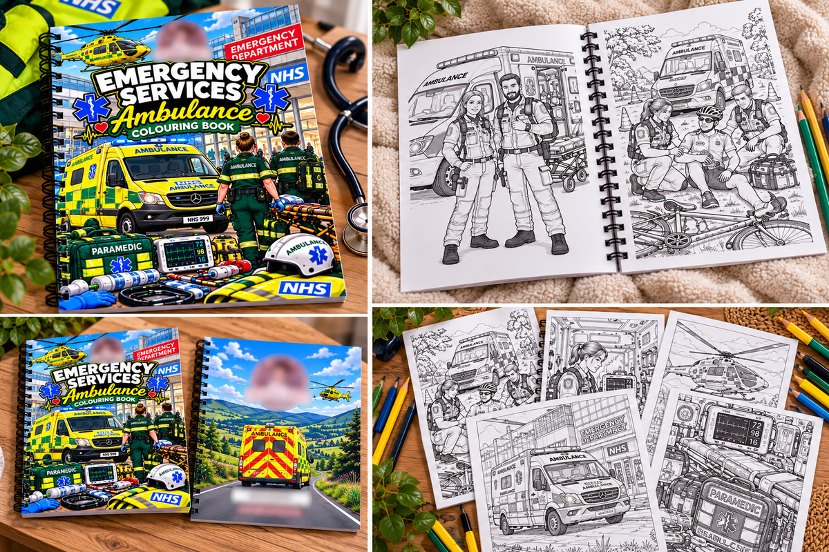 Emergency Services Ambulance Service A4 Colouring Book
