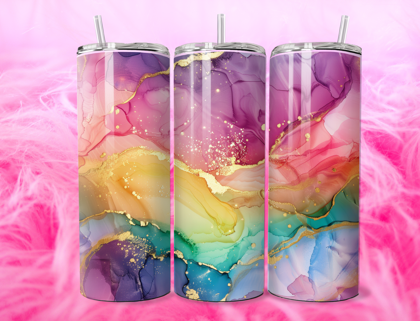 READY TO PRESS 20oz TUMBLER WRAP PRINT MARBLE