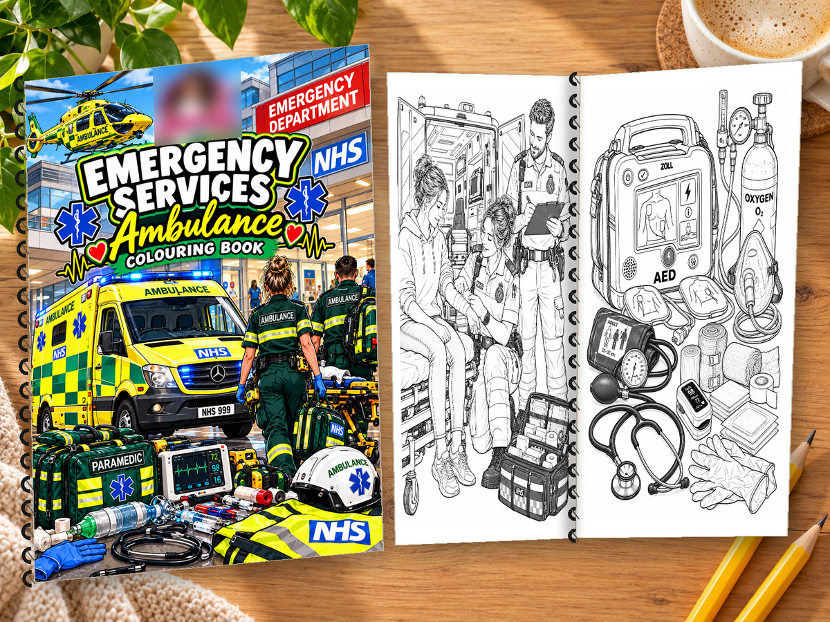 Emergency Services Ambulance Service A4 Colouring Book