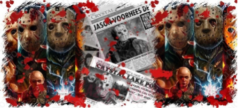 Jason Vorhees Newspaper 16oz UVDTF Wrap