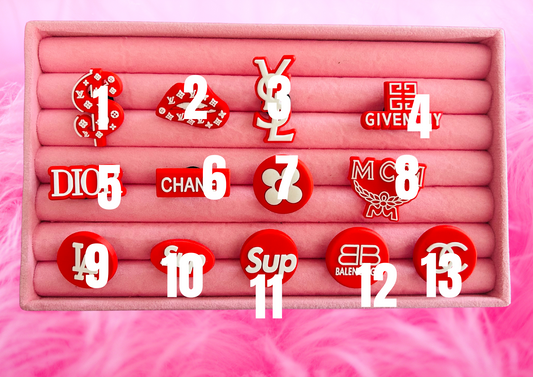 Red & White PVC Charms