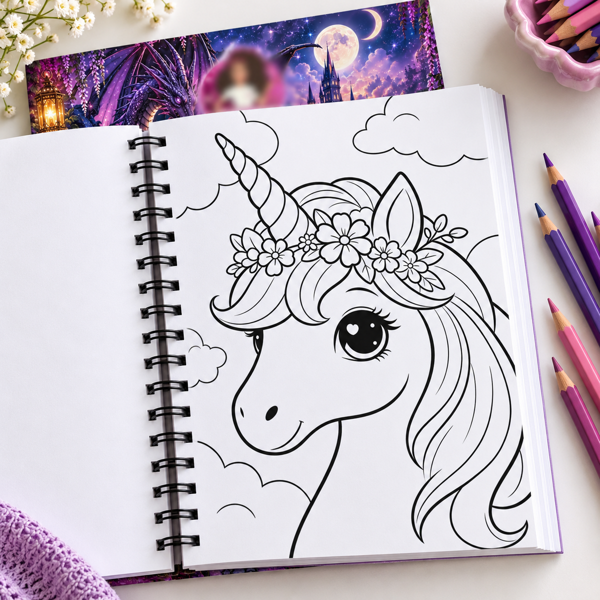 Mythical Creatures A4 Colouring Book