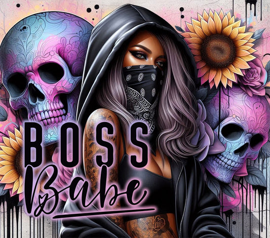 READY TO PRESS 20oz TUMBLER WRAP PRINT BADDIR BOSS BABE