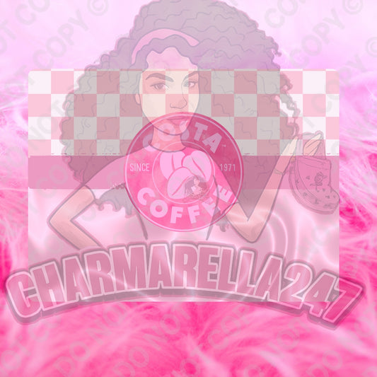 Cos-ta Pink Checkerboard Chopping Board