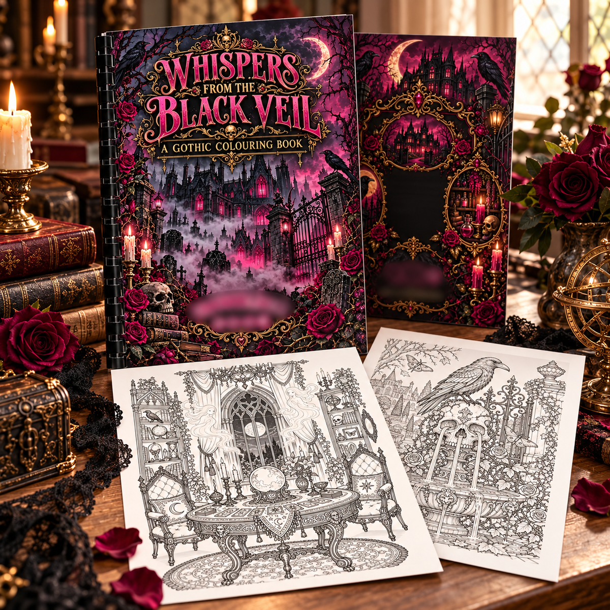 Whispers From The Black Veil Gothic A4 Colouring Book