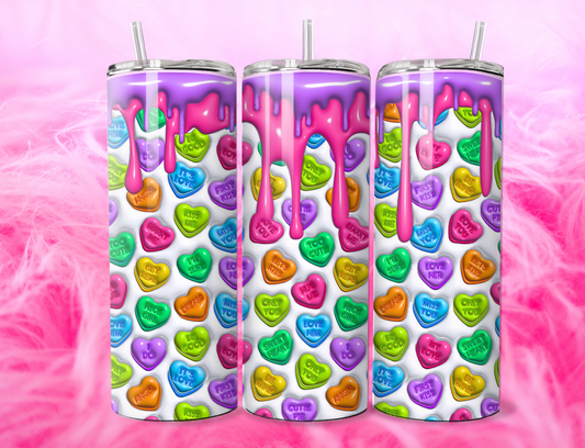 READY TO PRESS 20oz TUMBLER WRAP PRINT HEART CANDY 20oz