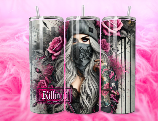 READY TO PRESS 20oz TUMBLER WRAP PRINT KILLING IT EVERYDAY