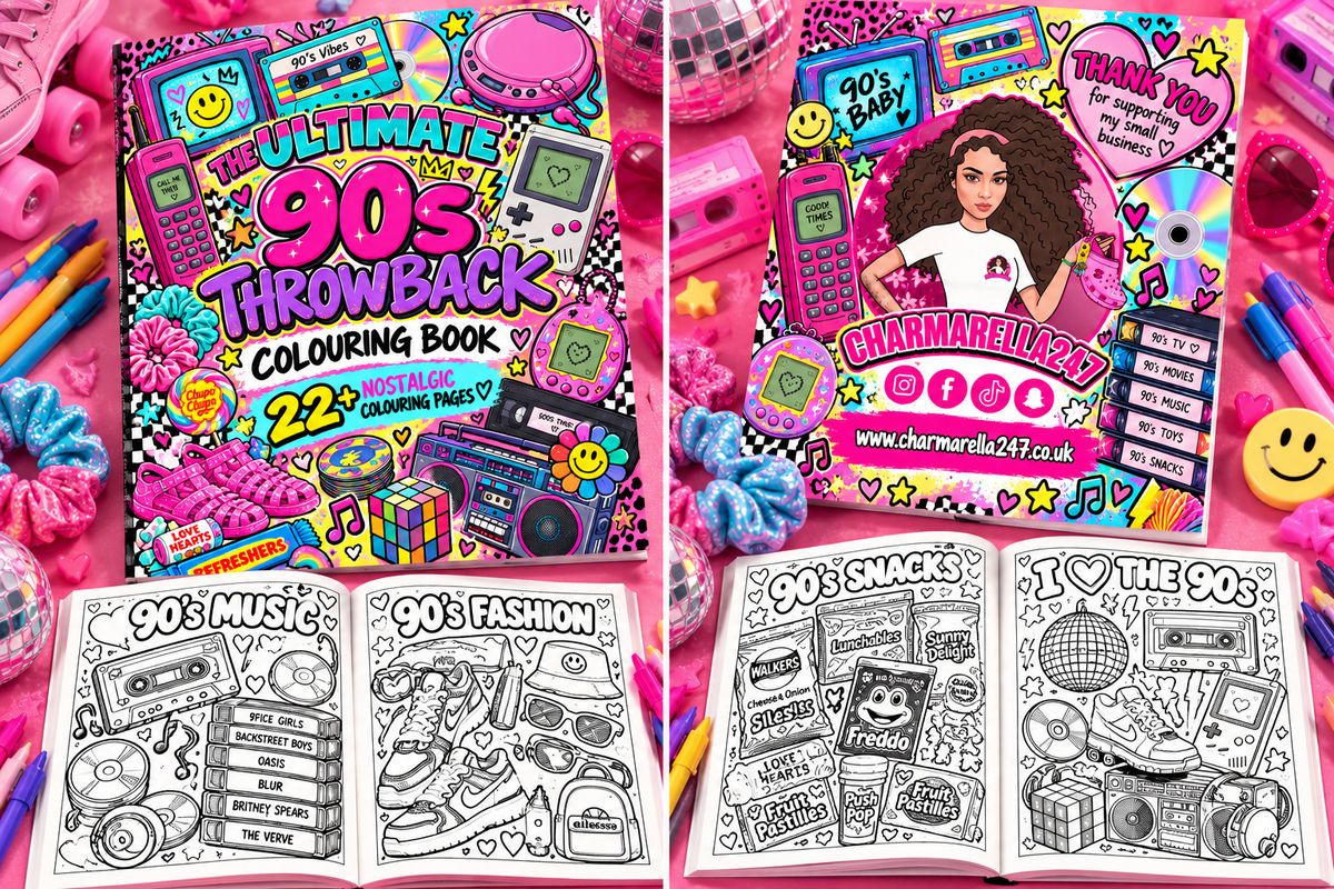 90s Nostalgia A4 Colouring Book