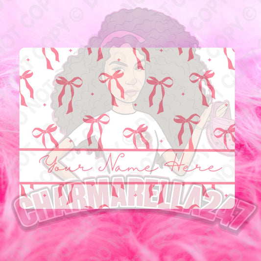White & Pink Bows Chopping Board