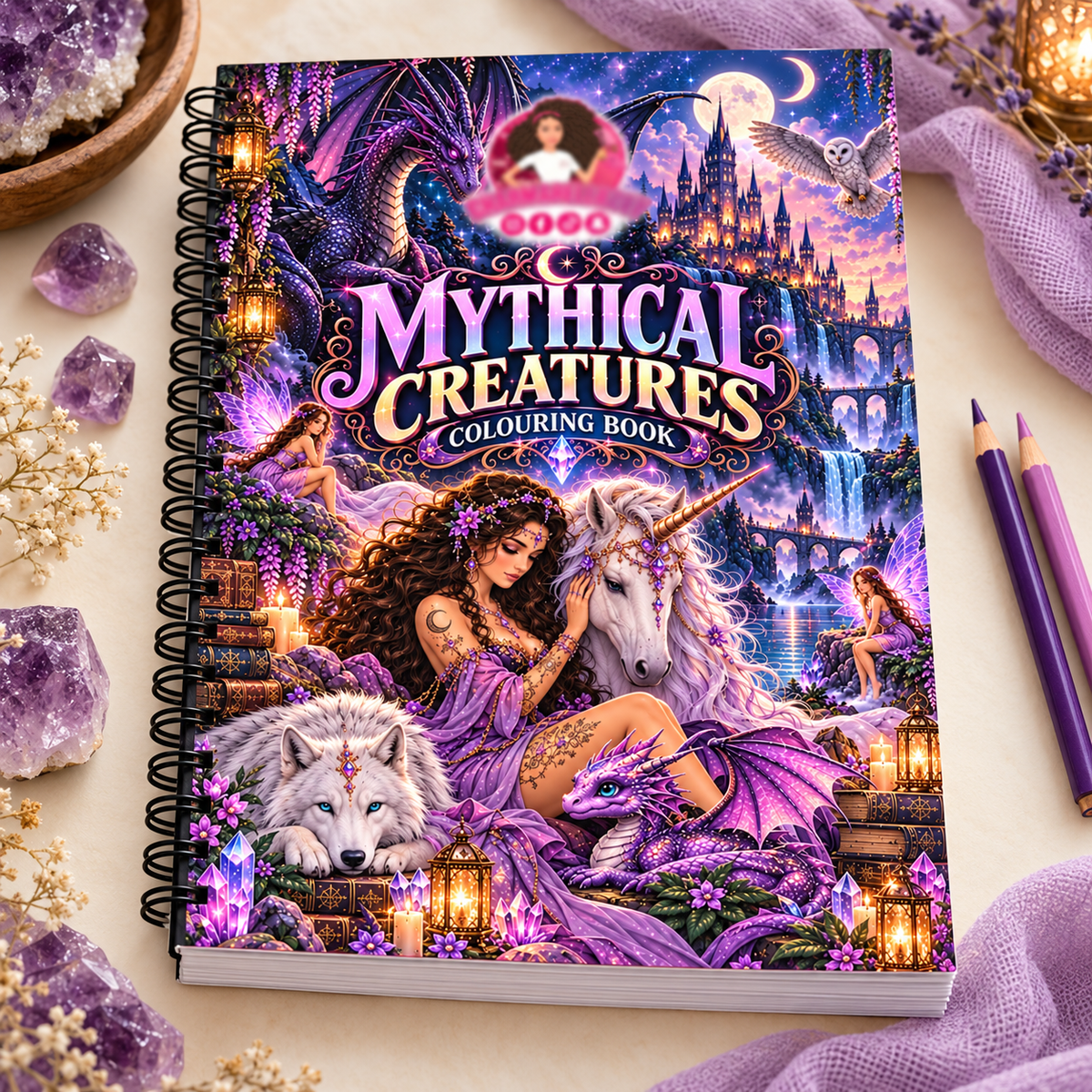 Mythical Creatures A4 Colouring Book