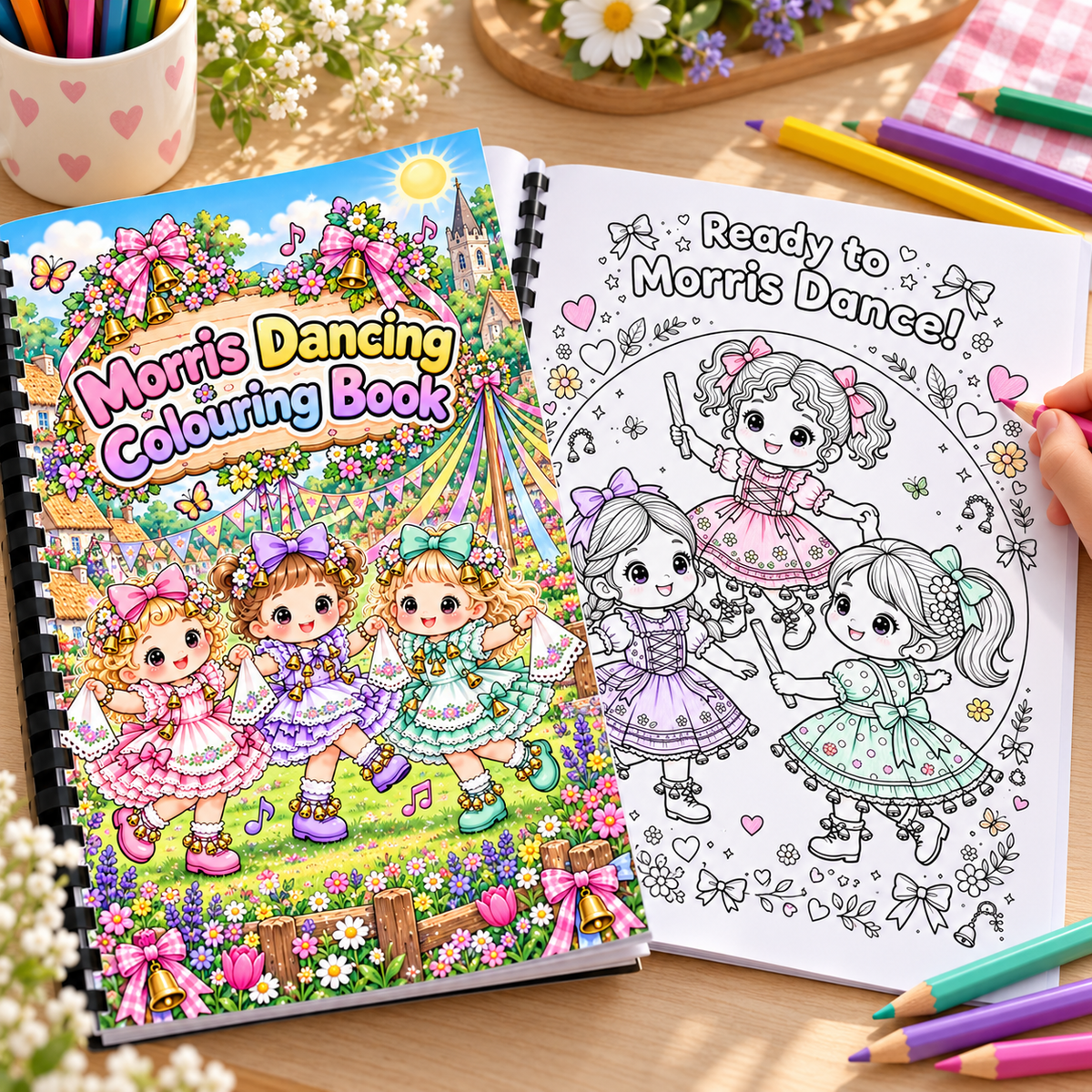 Morris Dancing A4 Colouring Book