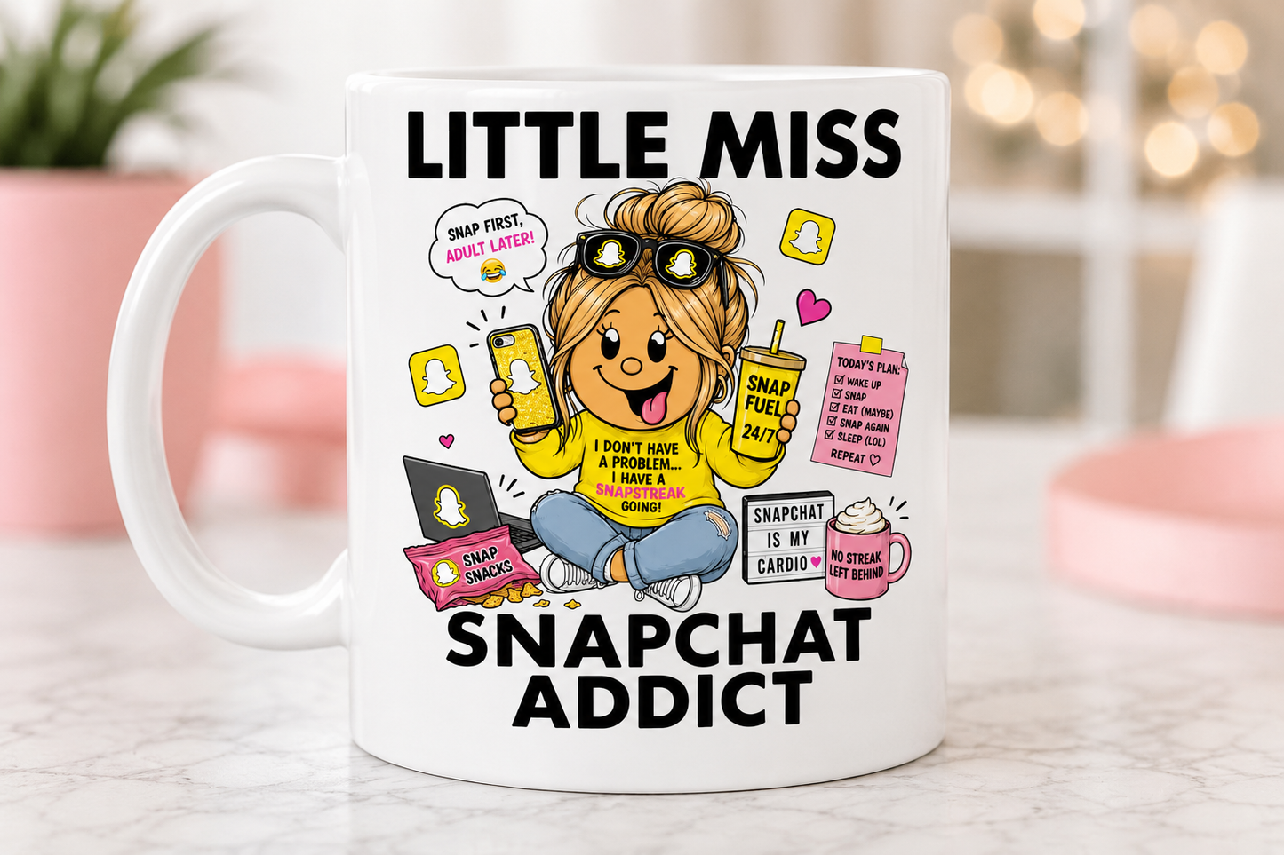 Little Miss Snapchat Addict 11oz Coffee/Tea Mug