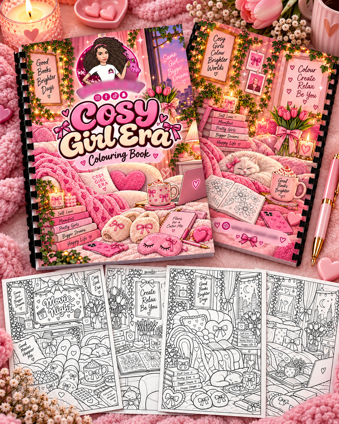 Cosy Girl Era A4 Colouring Book