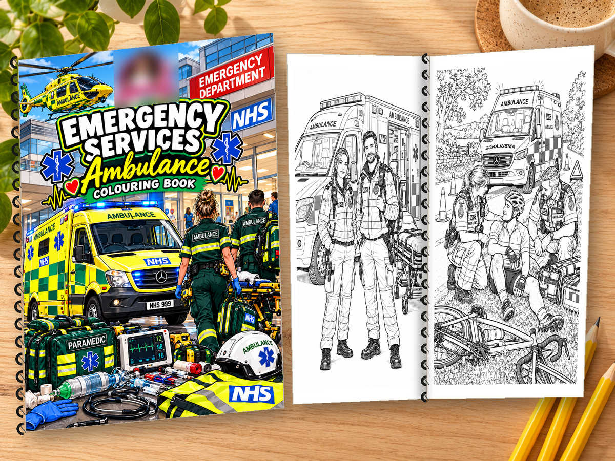 Emergency Services Ambulance Service A4 Colouring Book