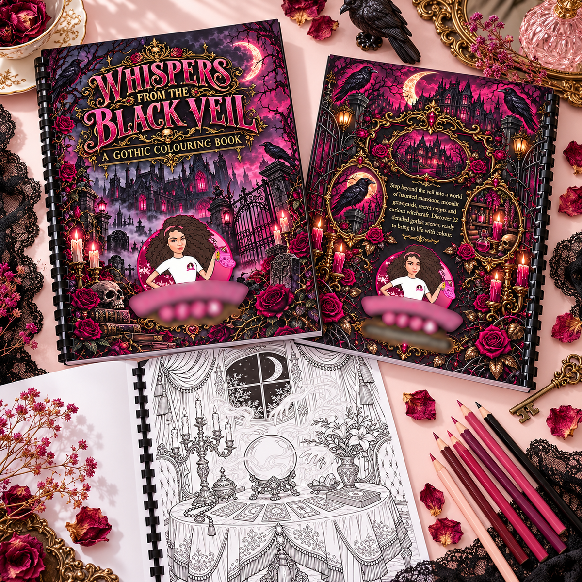 Whispers From The Black Veil Gothic A4 Colouring Book
