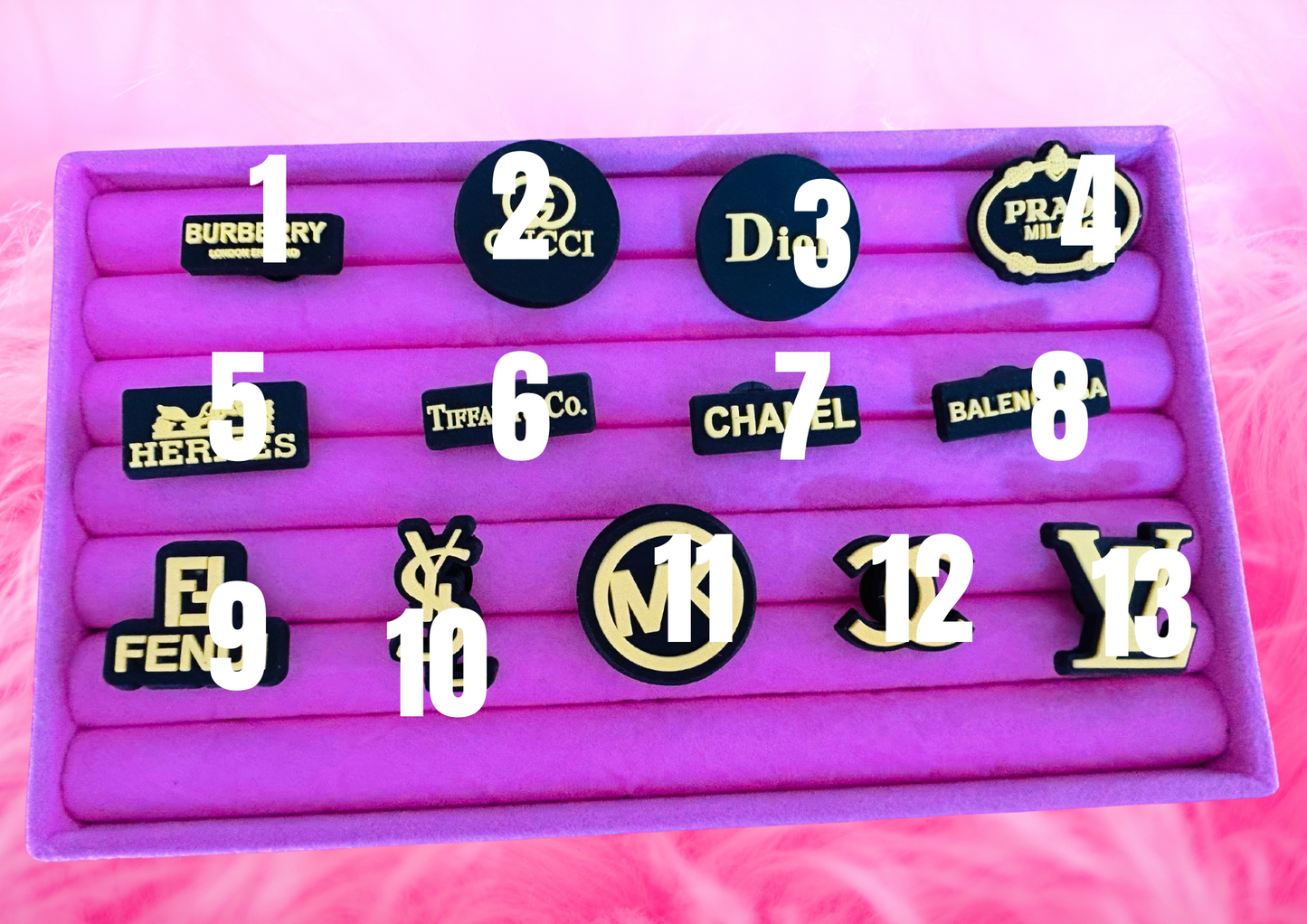 Yellow & Black PVC Charms