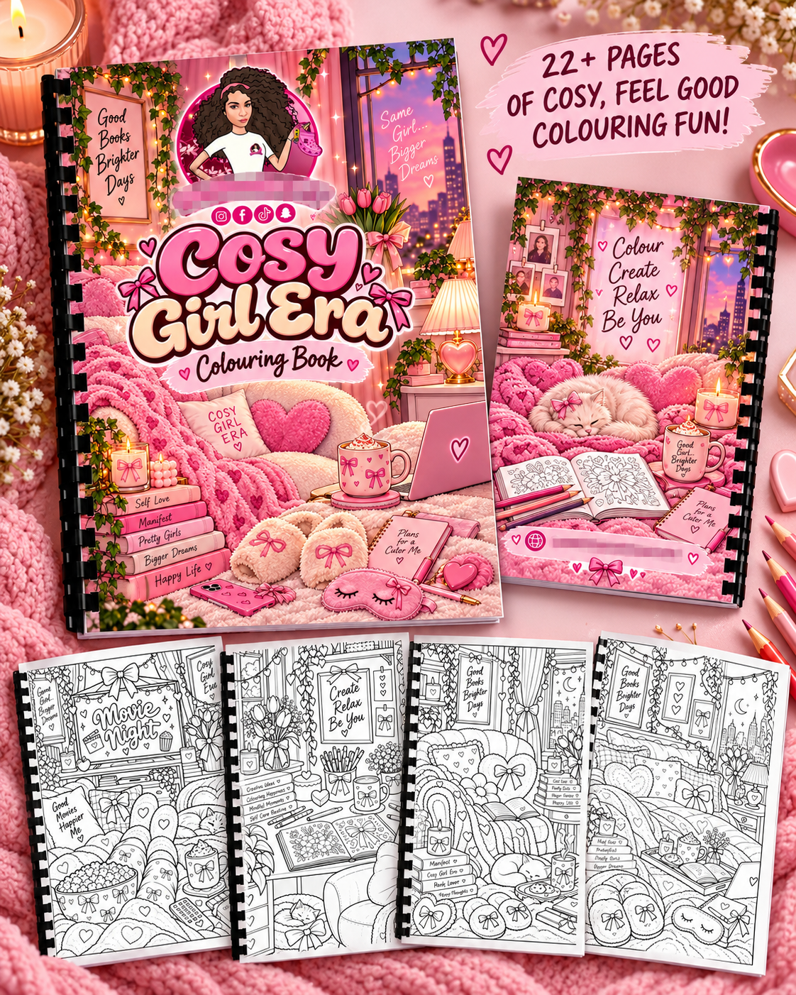 Cosy Girl Era A4 Colouring Book