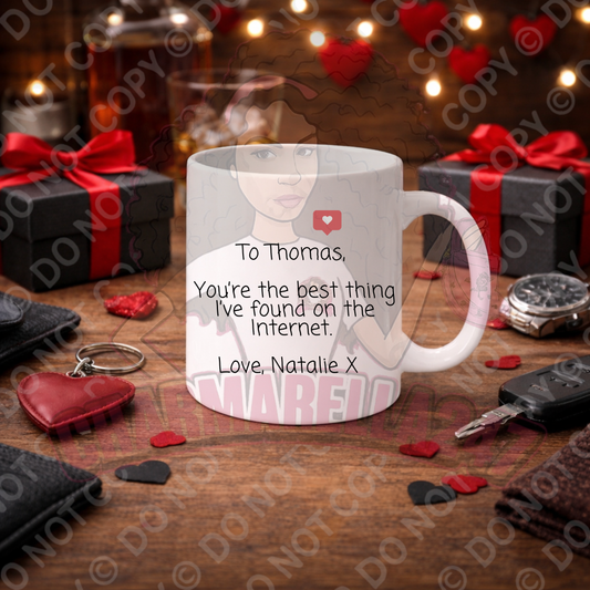 Personalised Love Best On Internet Valentines 11oz Mug