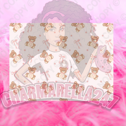 Cute Teddy & Bows Chopping Board