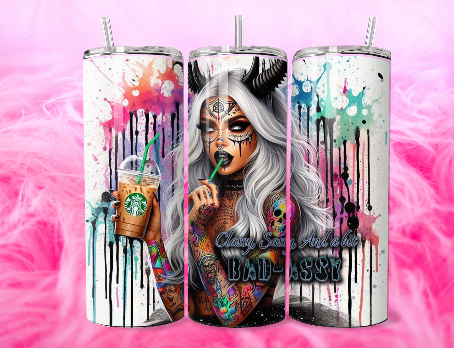 READY TO PRESS 20oz TUMBLER WRAP PRINT CLASSY SASSY BADASSY