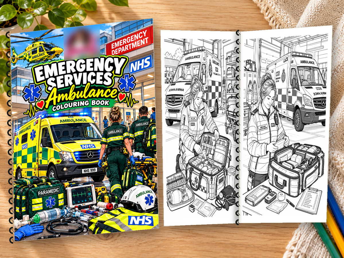 Emergency Services Ambulance Service A4 Colouring Book