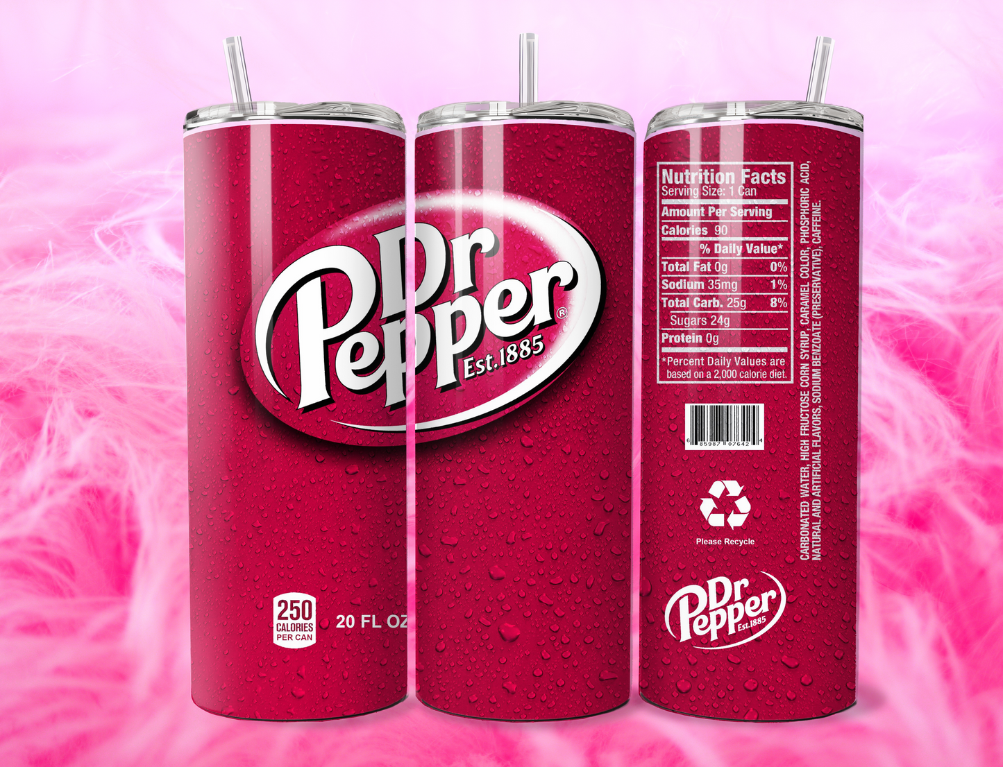 READY TO PRESS 20oz TUMBLER WRAP PRINT FIZZY SODA DRINKS