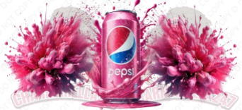 Pink Pep-si Can Explosion 16oz UVDTF Wrap