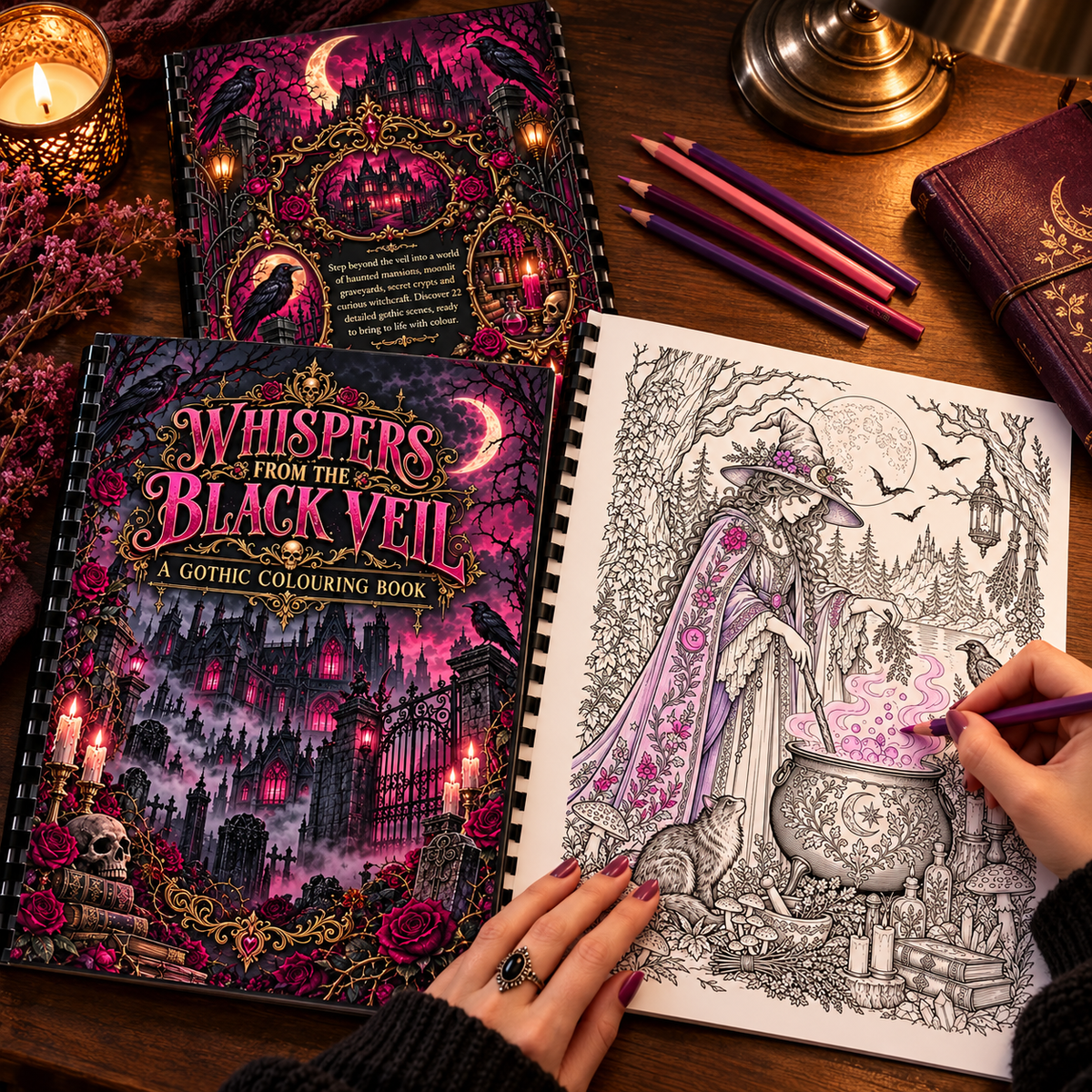Whispers From The Black Veil Gothic A4 Colouring Book