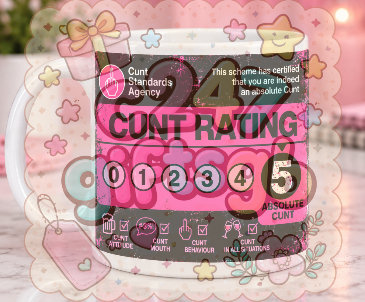 Sweary Rating 11oz Digital Mug Design