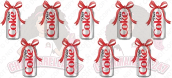 Diet Cola Can Red Bow 16oz UVDTF Wrap