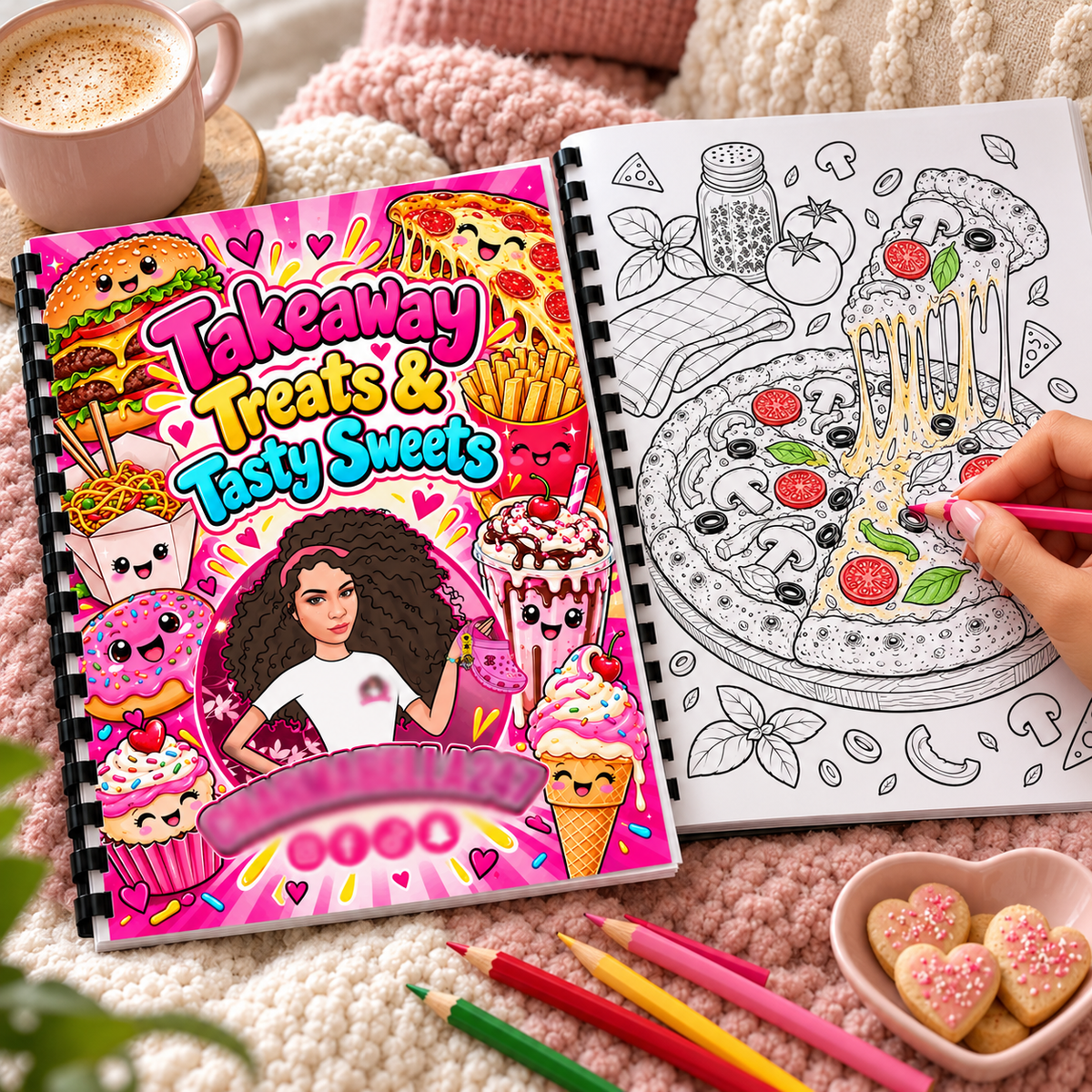 Takeaway Treats & Tasty Sweets A4 Colouring Book