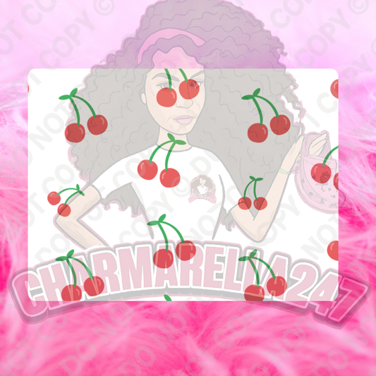 White Cherry Drop Chopping Board