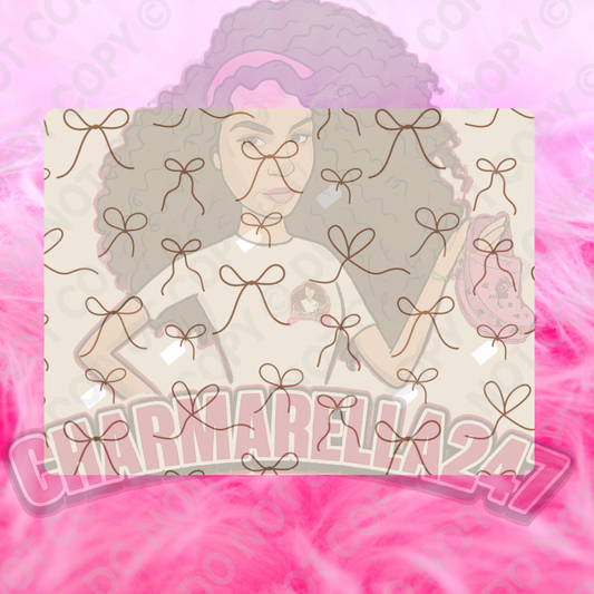 Beige & Brown Bows Chopping Board