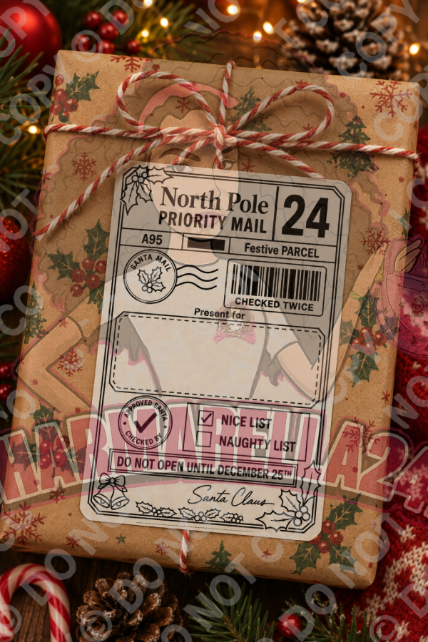 Personalised Christmas Festive 4x6 Parcel Labels – Pack of 10