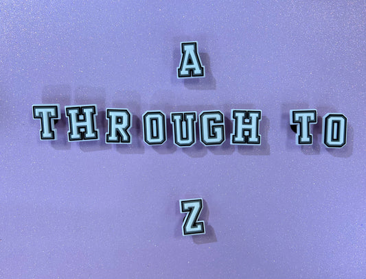 White, Grey & Black Alphabet PVC Charms