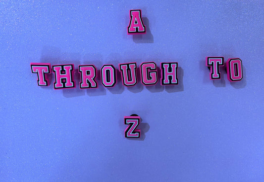 Hot Pink Alphabet Letter PVC Charms