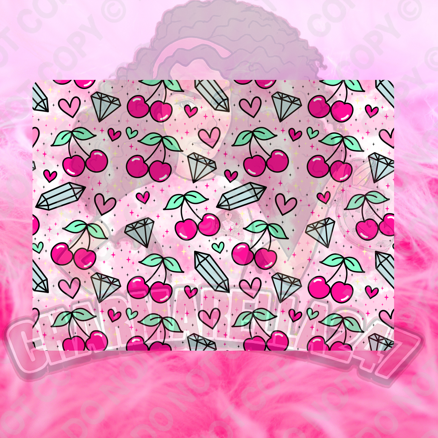 Cherries & Diamonds Chopping Board